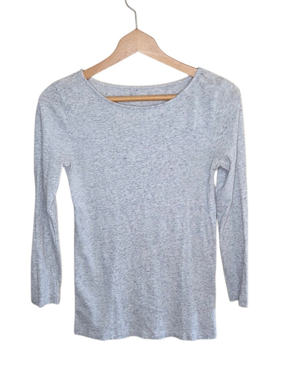 J. Crew Heather Gray Long Sleeve Painter Tee Size Small 100% Cotton